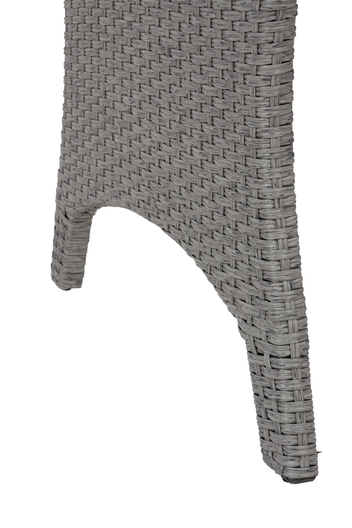 Loungegarnitur 6-tlg Athena In Rattan-Optik Mit Kissen - Schwarz/Grau, MODERN, Glas/Kunststoff - Beldano