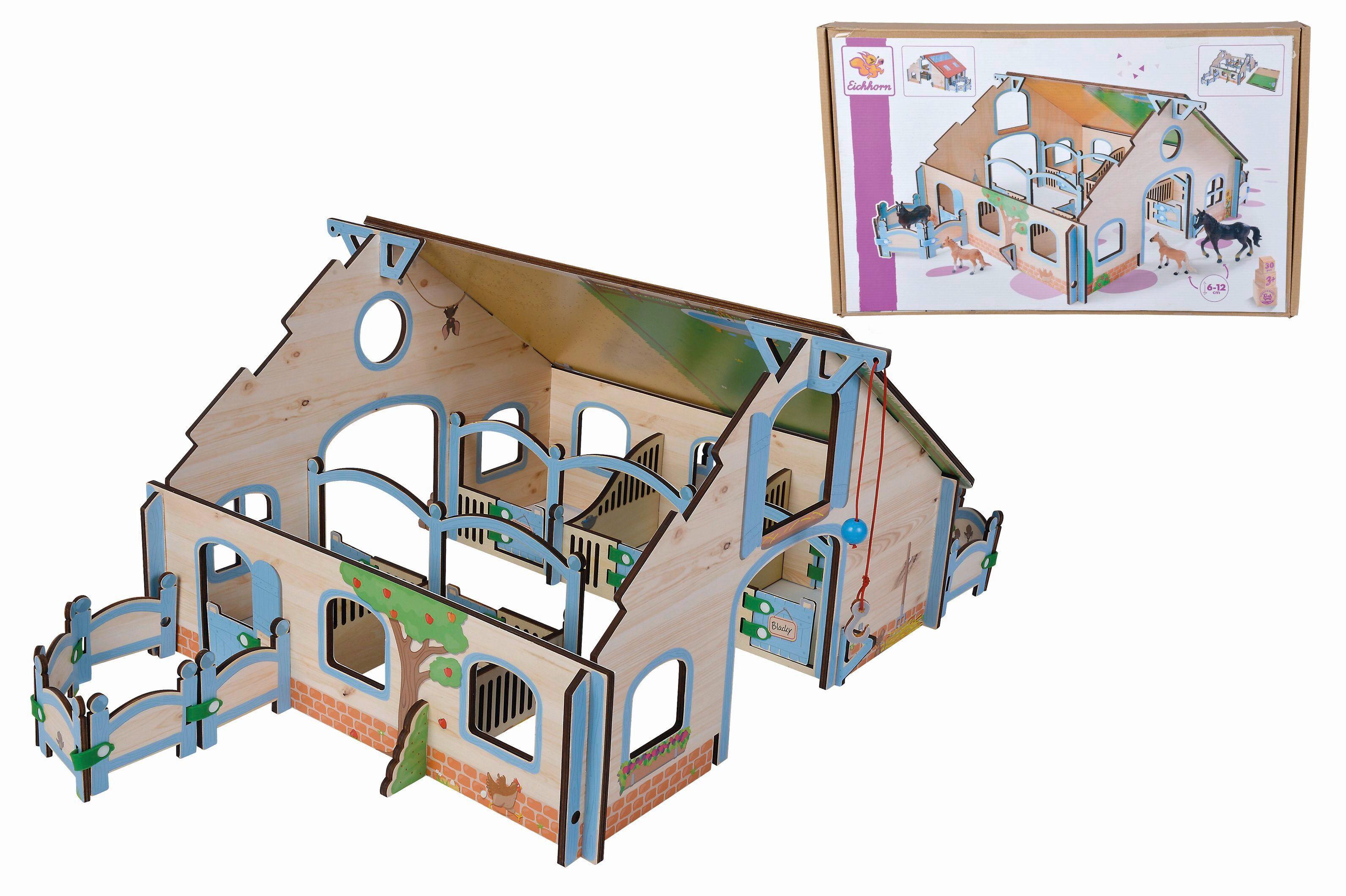 Reiterhof Pferdestall 30-Teilig - Multicolor, MODERN, Holz (57/52/35cm)