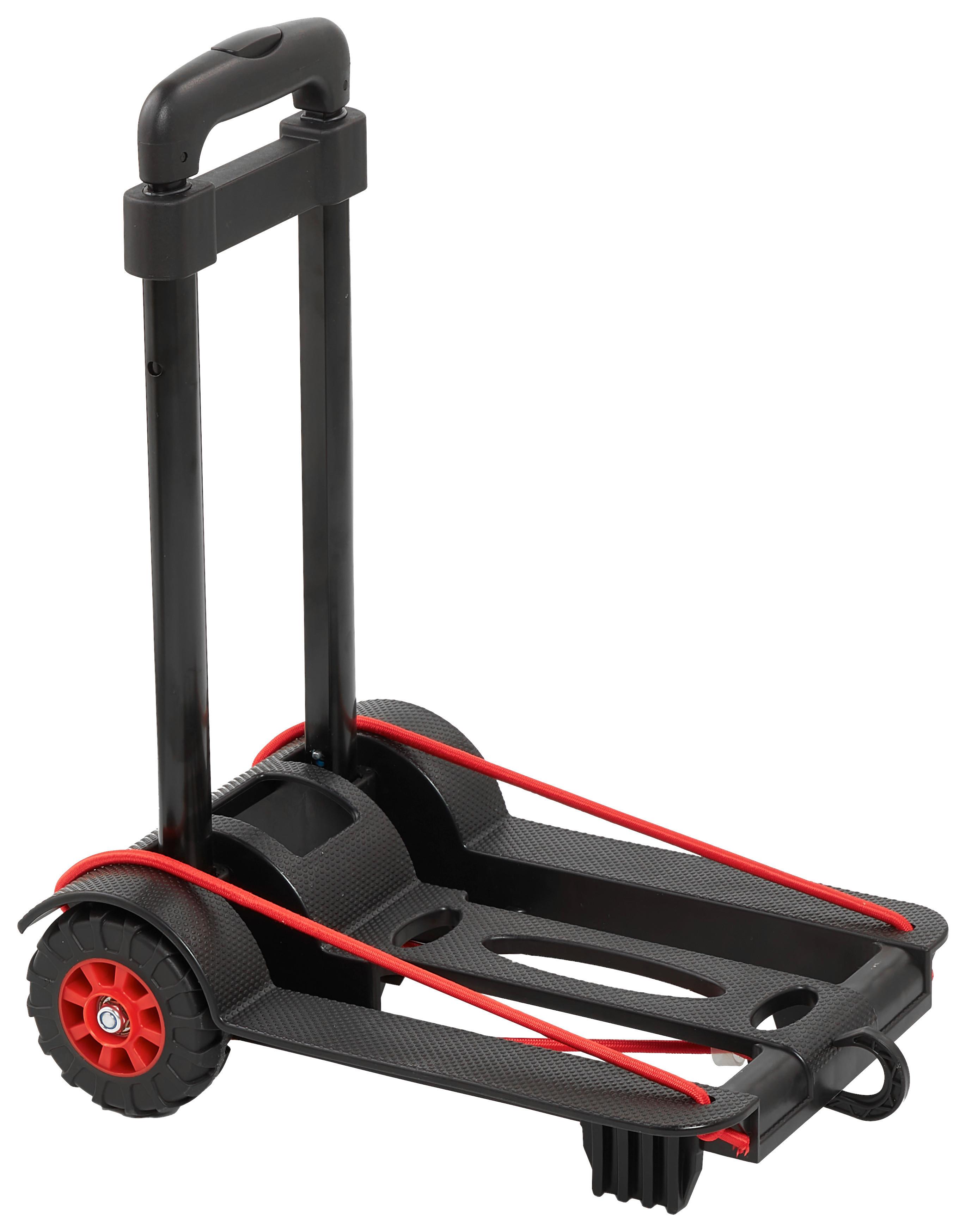 TRANSPORTROLLER Kunststoff, 50 kg belastbar - Hellrot/Schwarz, KONVENTIONELL, Kunststoff (34/24,5/93,5cm)