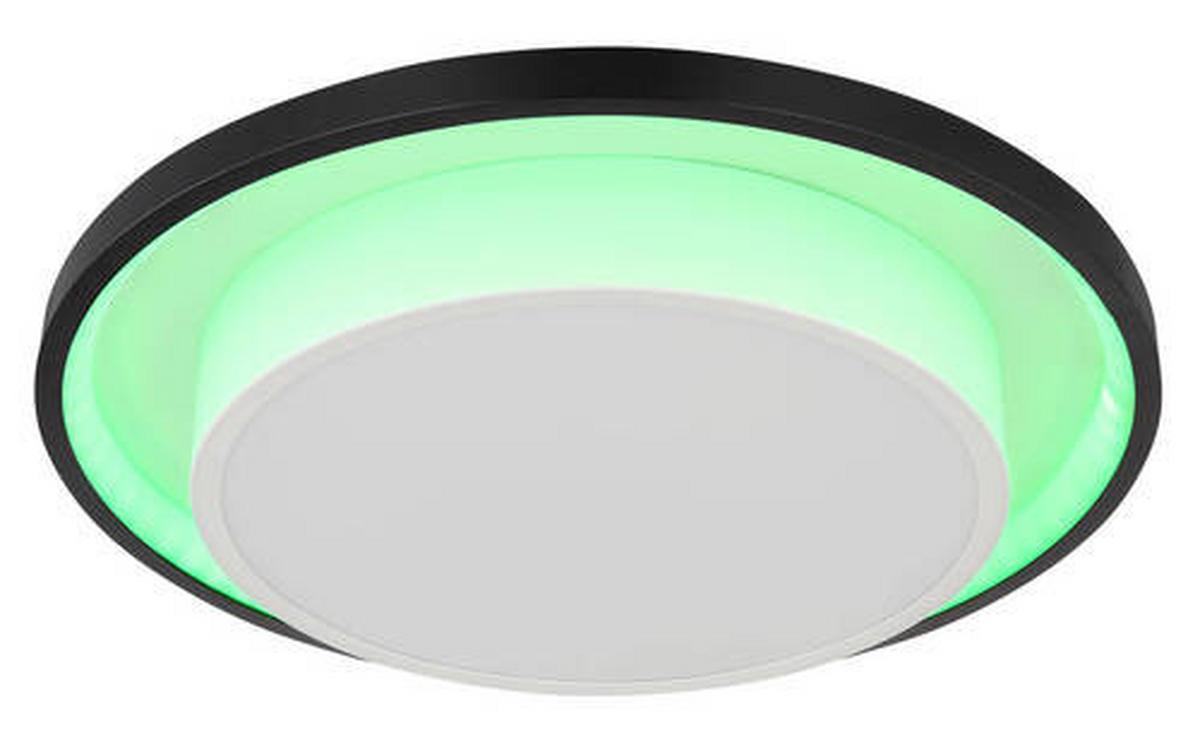 Led Mennyezeti Lámpa 41390-21 - fekete/opál, Design, műanyag/fém (39,5/5cm) - Globo