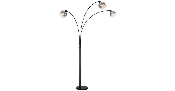 Stehlampe Teresa Schwarz Teresa - Schwarz, MODERN, Glas/Stein (95/170/202cm) - James Wood