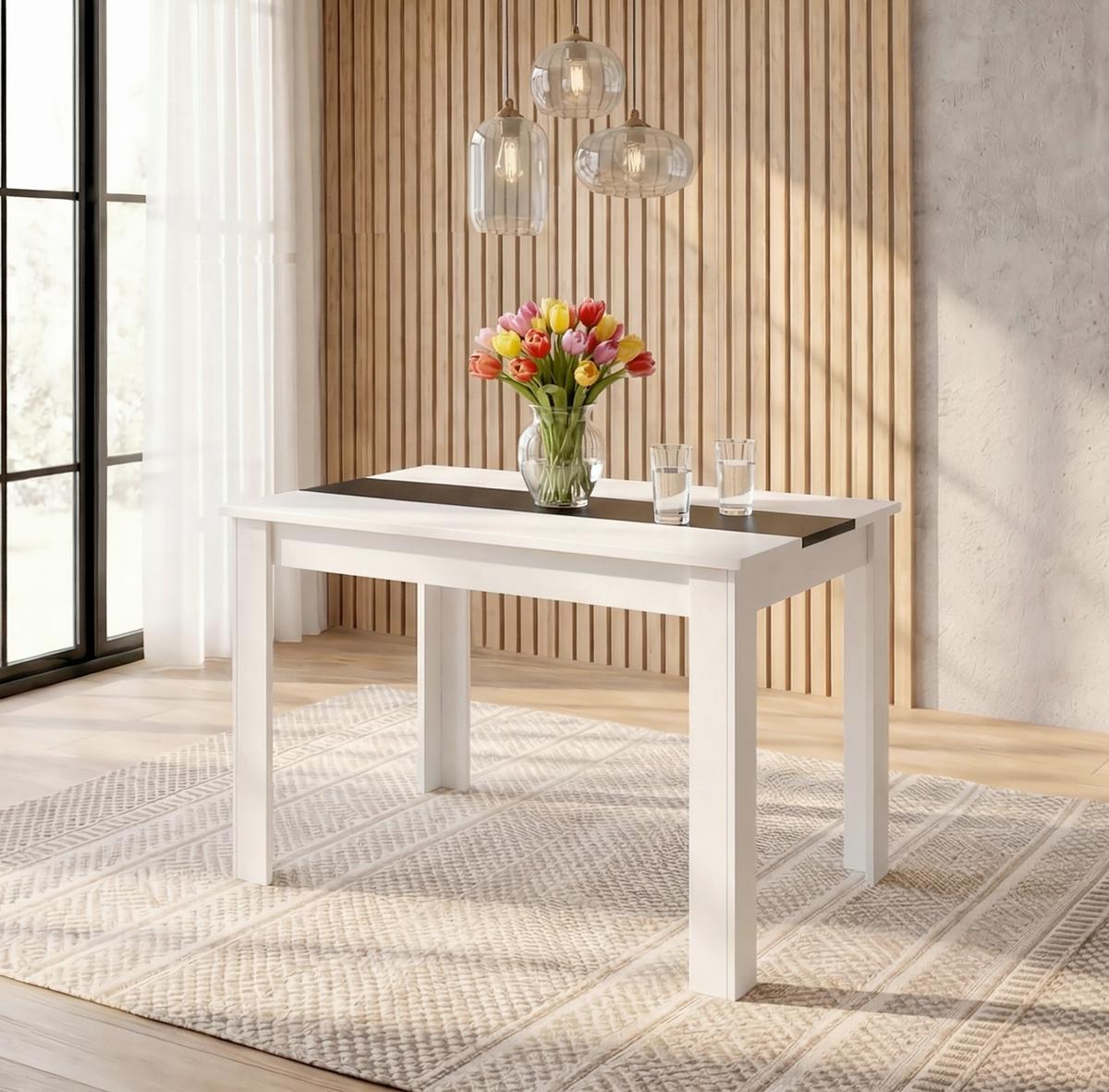 Esstisch Disalo Anthrazit/Weiß L: 115cm - Anthrazit/Weiß, MODERN, Holzwerkstoff (115/80/75cm) - MID.YOU