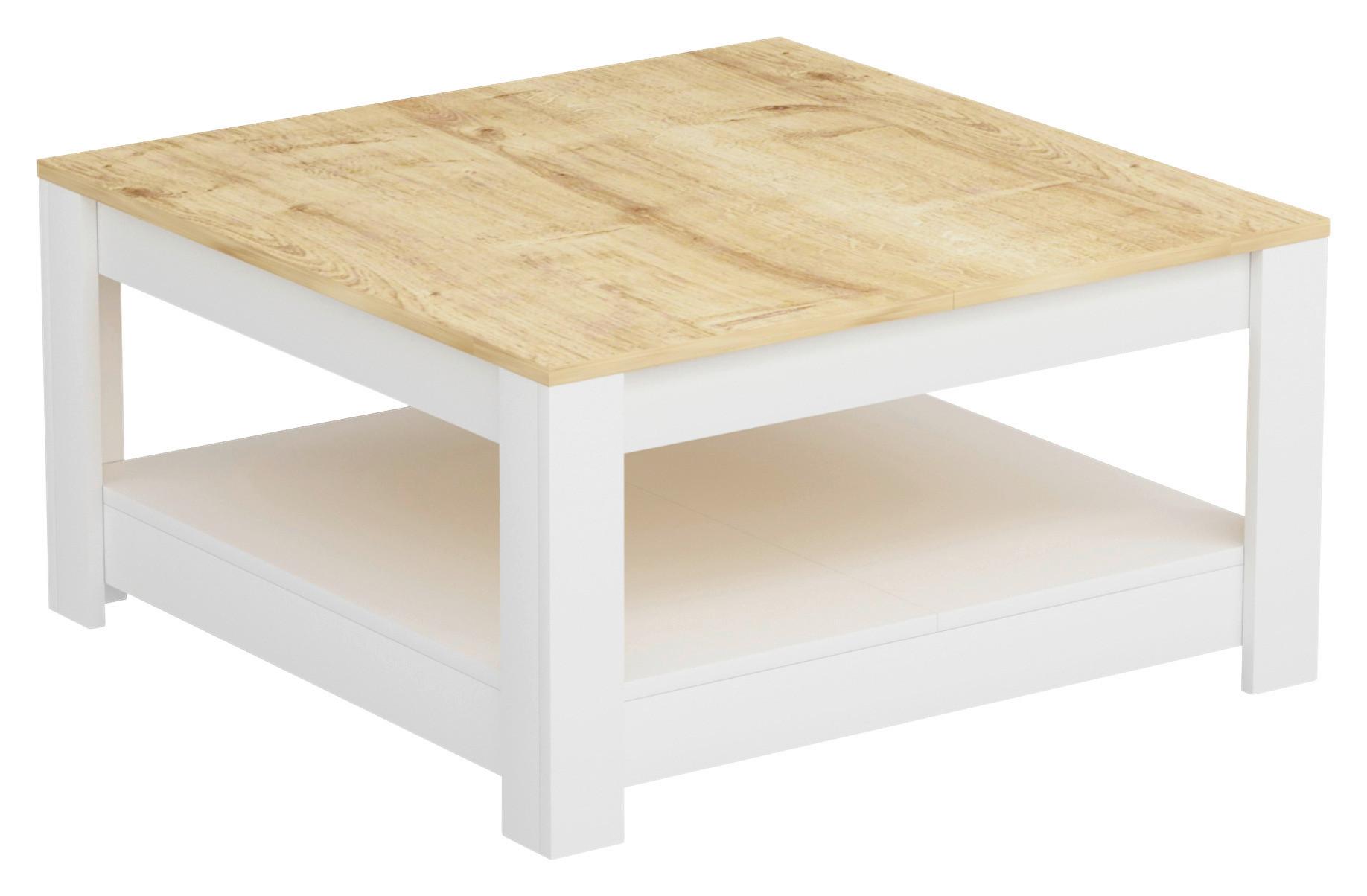 KONFERENČNÍ STOLEK ATHENA - bílá/barvy dubu, Design, kompozitní dřevo (89/89/45cm) - Livetastic