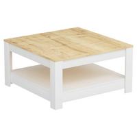KONFERENČNÍ STOLEK ATHENA - bílá/barvy dubu, Design, kompozitní dřevo (89/89/45cm) - Livetastic