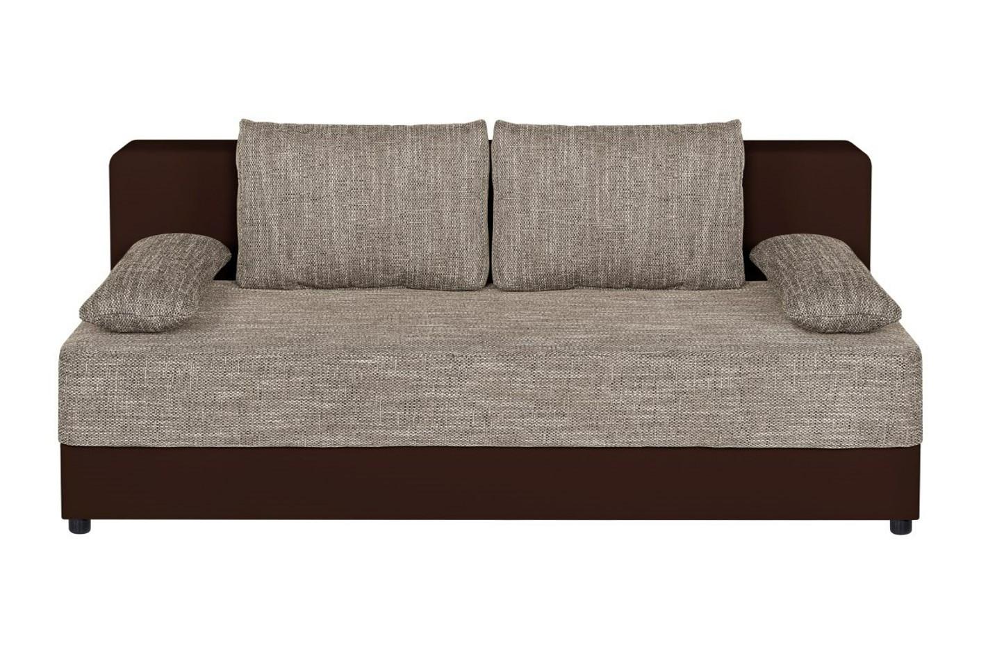 Pohovka LUCY, mocca/cappuccino s lůžkem a úložným prostorem - černá/cappuccino, Basics, kompozitní dřevo/textil (200/90/103cm)