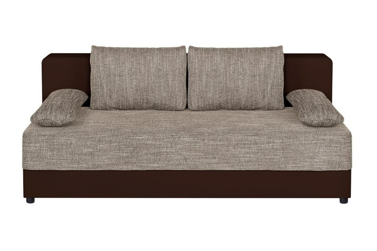 2-sitzer-sofa Schlaffunktion Lucy Cappuccino/mokka - Schwarz/Mokka, Design, Holzwerkstoff/Textil (200/90/103cm) - P & B