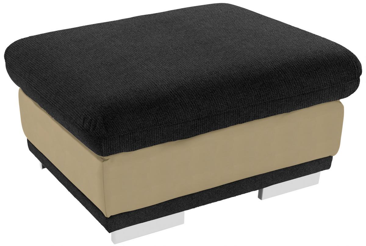 TABURET Seaside, černá / béžová - černá/barvy chromu, Konvenční, kov/textil (97/47/67cm) - Luca Bessoni