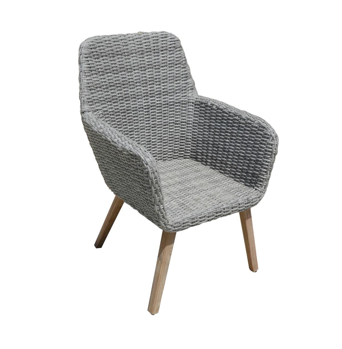 Gartensessel Rapallo - Hellbraun/Dunkelgrau, Basics, Holz/Kunststoff (70/96/68cm) - Gardenson