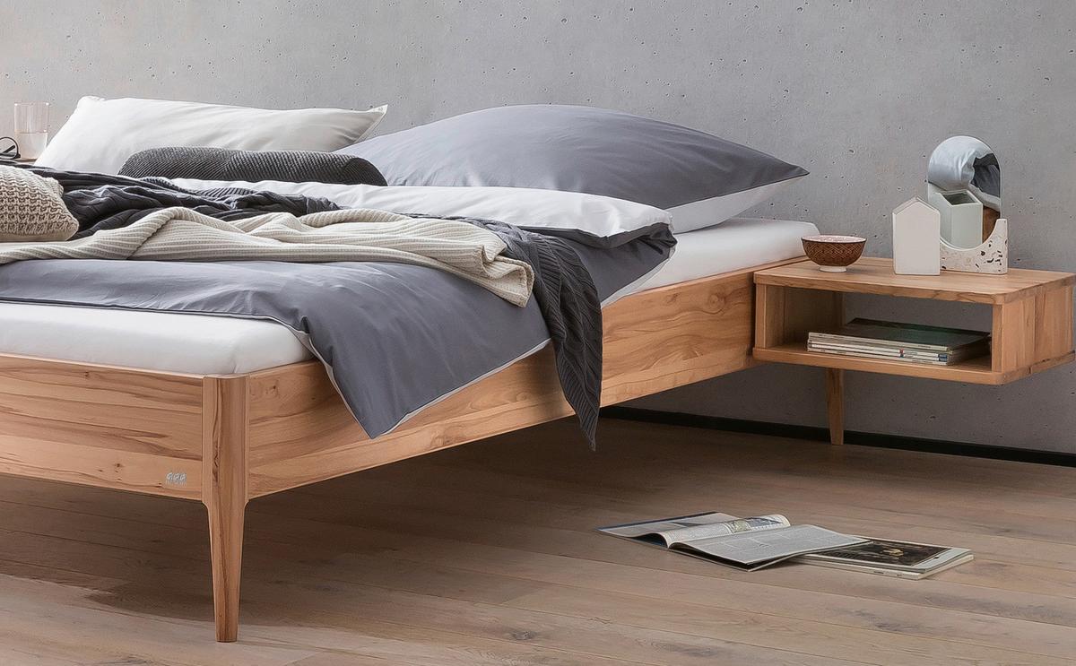 Bett Pieve Buche Dekor, 140x200 - Buchefarben, Basics, Holz (140/200cm) - Hasena