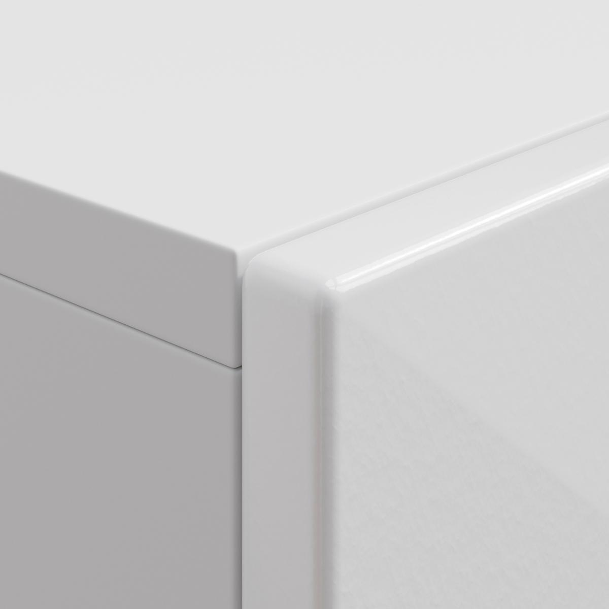 TV-Lowboard Ambiente B:163,6cm Alpinweiss, Anthrazit - Weiß Hochglanz/Anthrazit, MODERN, Holzwerkstoff (163,6/56,6/53,6cm)