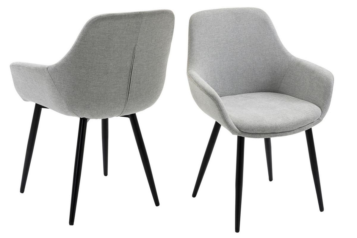 Tischgruppe Hellgrau/Walnussfarben 180 cm - Walnussfarben/Hellgrau, MODERN, Holz/Textil (180/90/75cm) - Livetastic