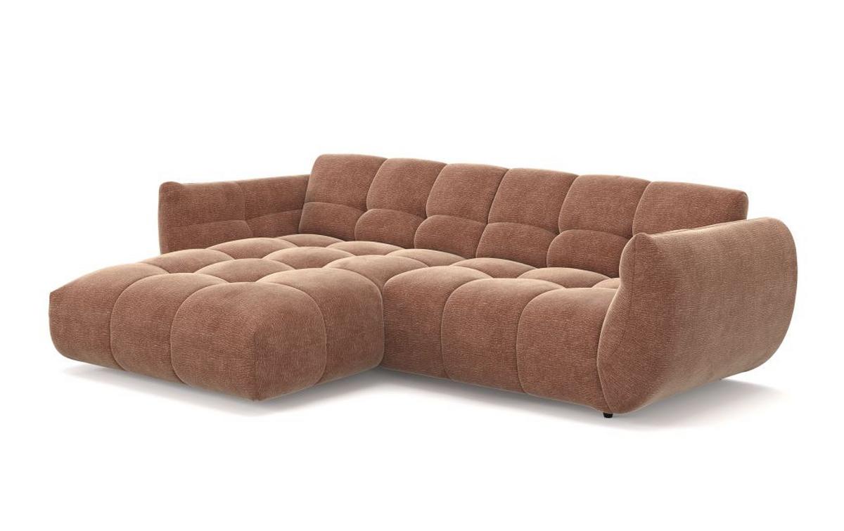 Rohová sedačka PANDA, ľavá, staroružová ženilka - čierna/staroružová, Modern, textil/plast (178/280cm) - Premium Living