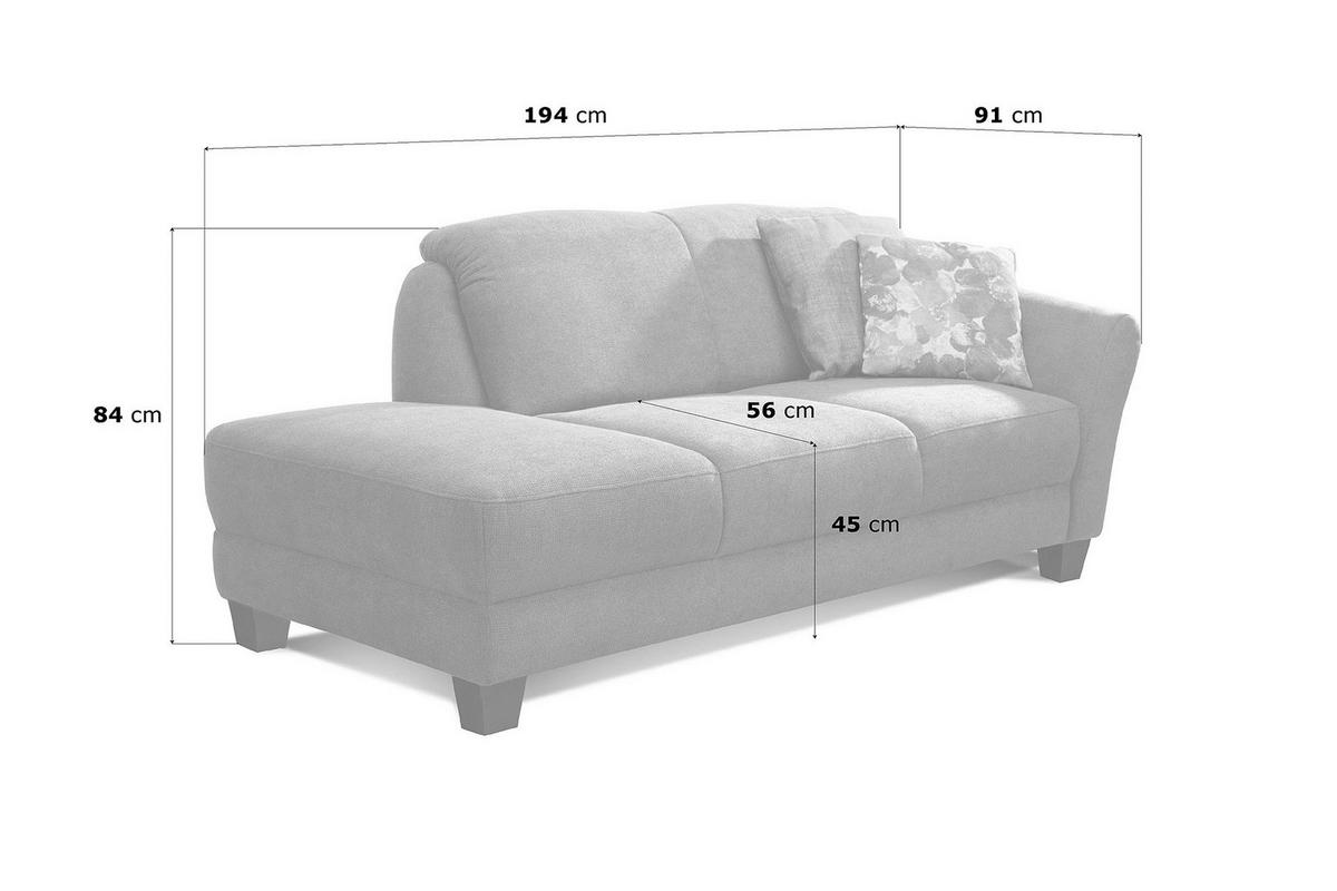 Récamiere Gotland V, Hellblau B: 194 cm - Naturfarben/Hellblau, KONVENTIONELL, Textil (194/84/91cm) - Sit & More