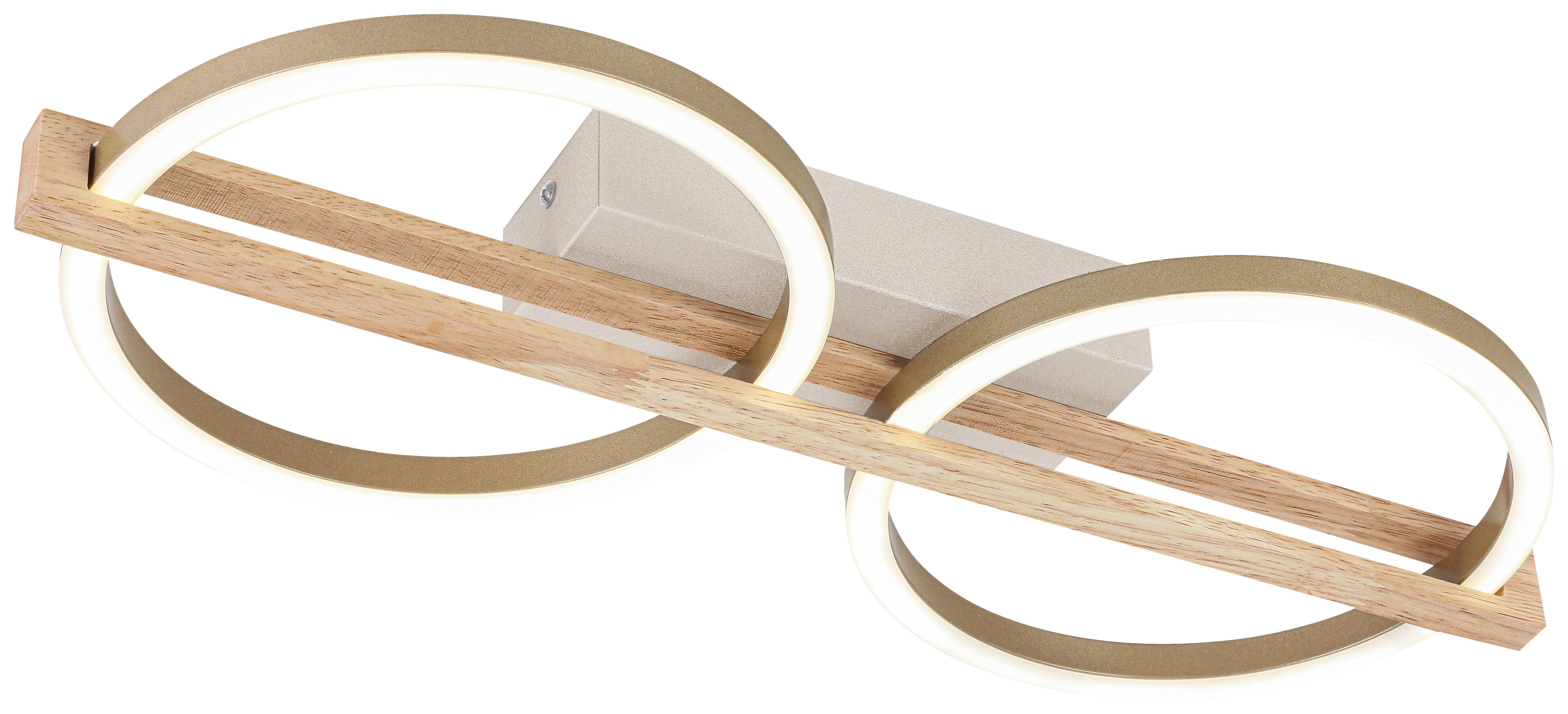 LED-DECKENLEUCHTE CAMILLO - Champagner/Naturfarben, Basics, Holzwerkstoff/Kunststoff (46/20/6cm) - Luca Bessoni