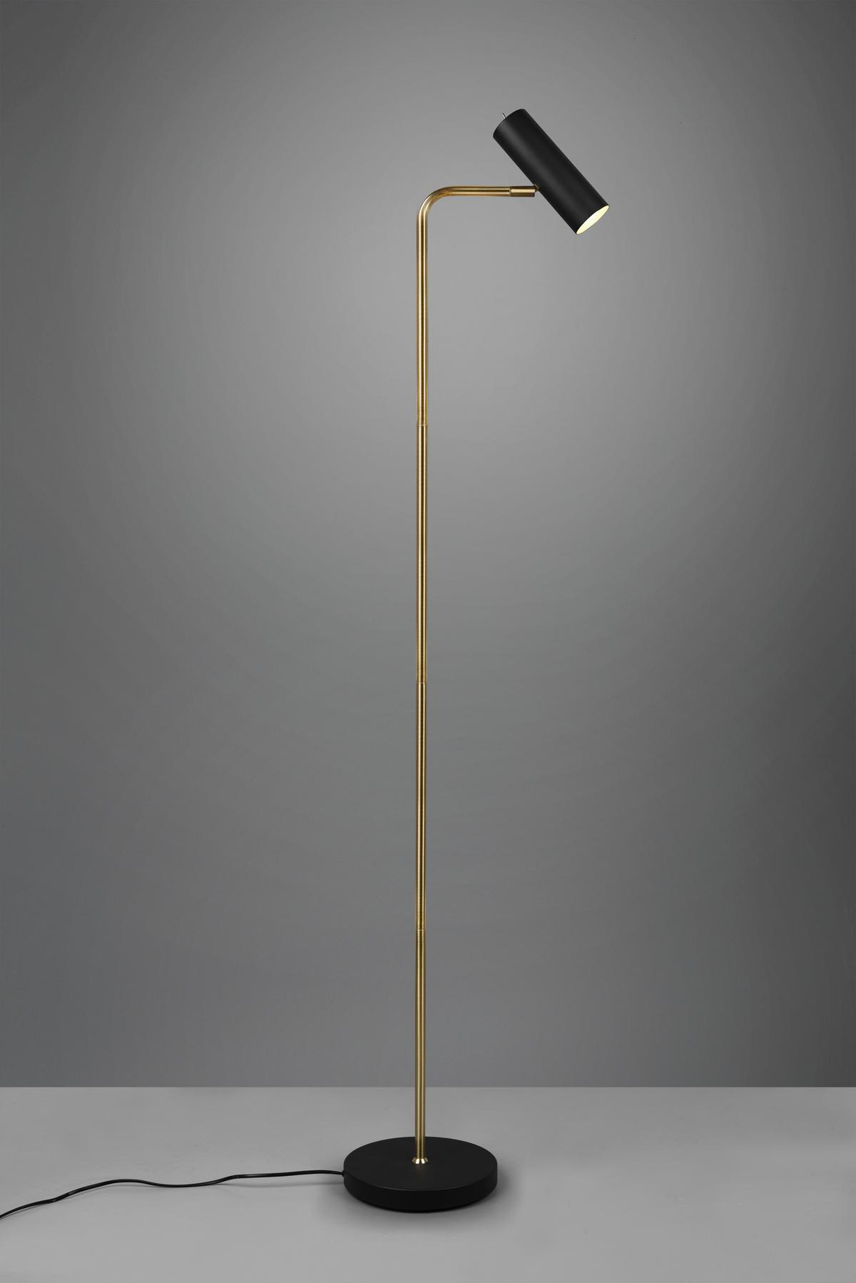 Stehlampe Marley mit Schalter Messingfarben/Schwarz - Messingfarben/Goldfarben, Design, Metall (151/23/39cm) - Trio Leuchten