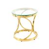 Beistellitsch mit Glasplatte Weyda, Gold/Klar - Klar/Goldfarben, Basics, Glas/Metall (40/42/40cm) - Kayoom