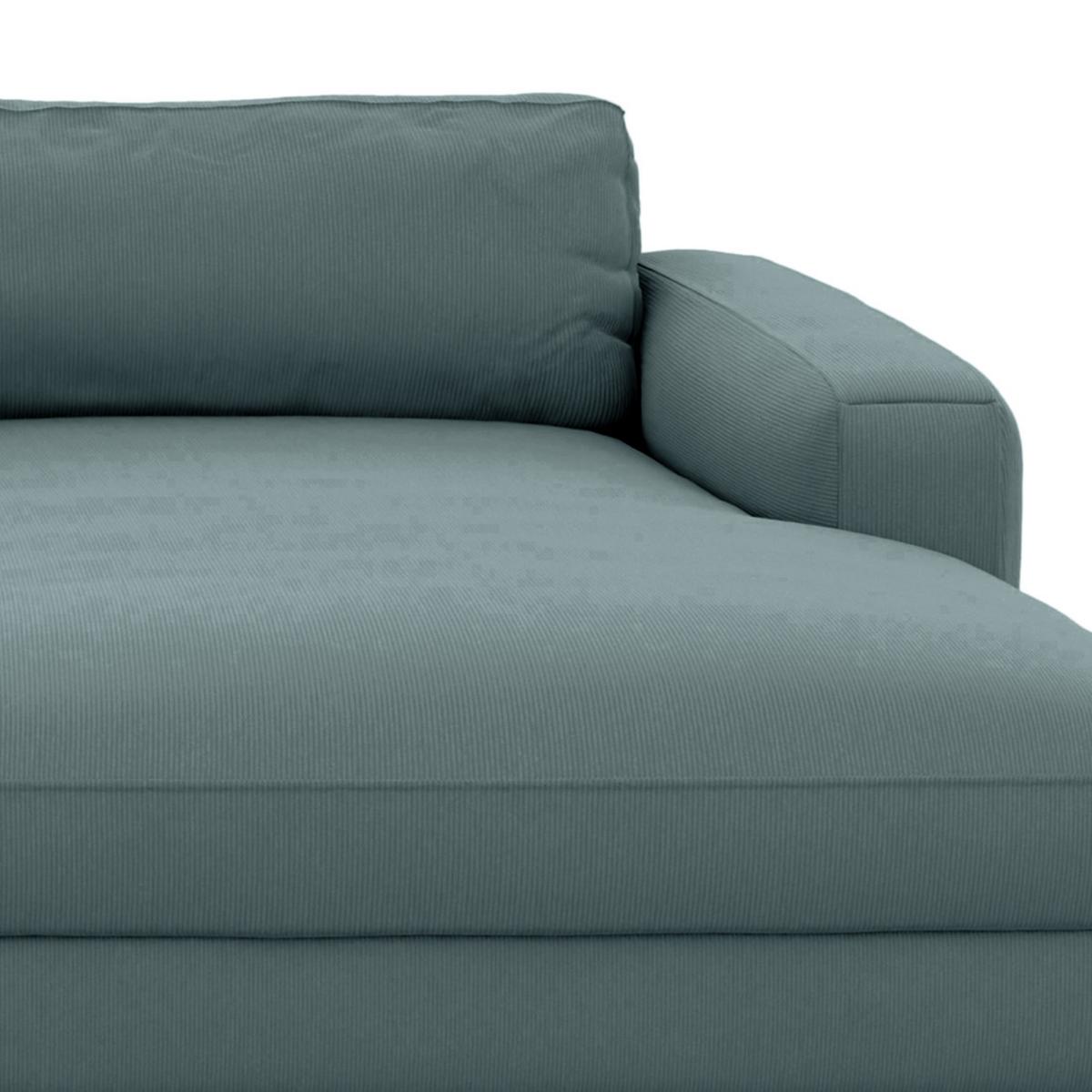 Ecksofa Bourbon Blaugrau S: 303x176 cm - Blaugrau/Schwarz, MODERN, Textil (303/176cm) - Trendmanufaktur