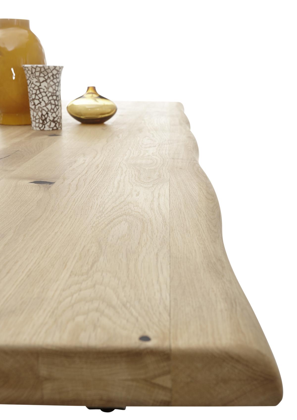 Esstisch Tom - Eichefarben/Schwarz, KONVENTIONELL, Holz/Metall (200/100/76cm) - Livetastic