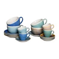 Cappuccinotasse mit Untertass Caldera Mix Multicolor - Multicolor, Basics, Keramik - Creatable