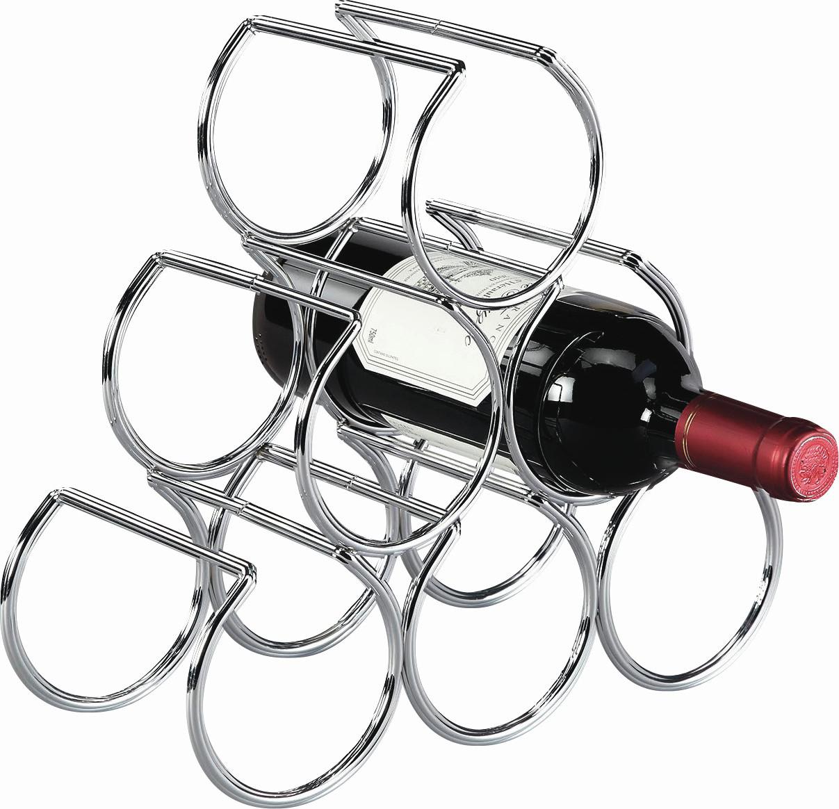 Weinregal Stahldraht Silber 6 Flaschen BxH: 30x28 cm - Chromfarben, MODERN, Metall (30/28/13cm)