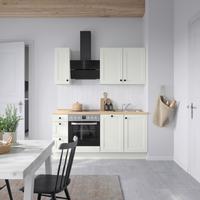 Kuchynská linka 180 cm, biela/dekor dub Sierra - čierna/biela, Romantik / Landhaus, kov/kompozitné drevo (180cm) - Nobilia