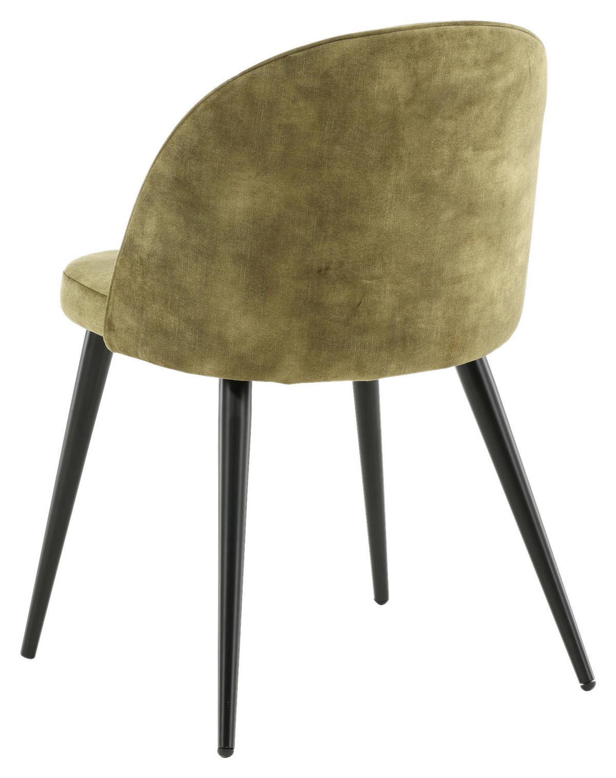 Stuhl-set Velvet Schwarz/grün B: 57 Cm - Schwarz/Grün, Design, Textil/Metall (57/76.5/50cm) - Livetastic