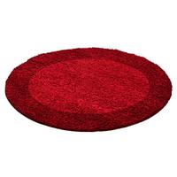 Hochflor Teppich Rot Life Rund Ø 120 cm - Hellrot/Rot, KONVENTIONELL, Textil (120cm) - Novel
