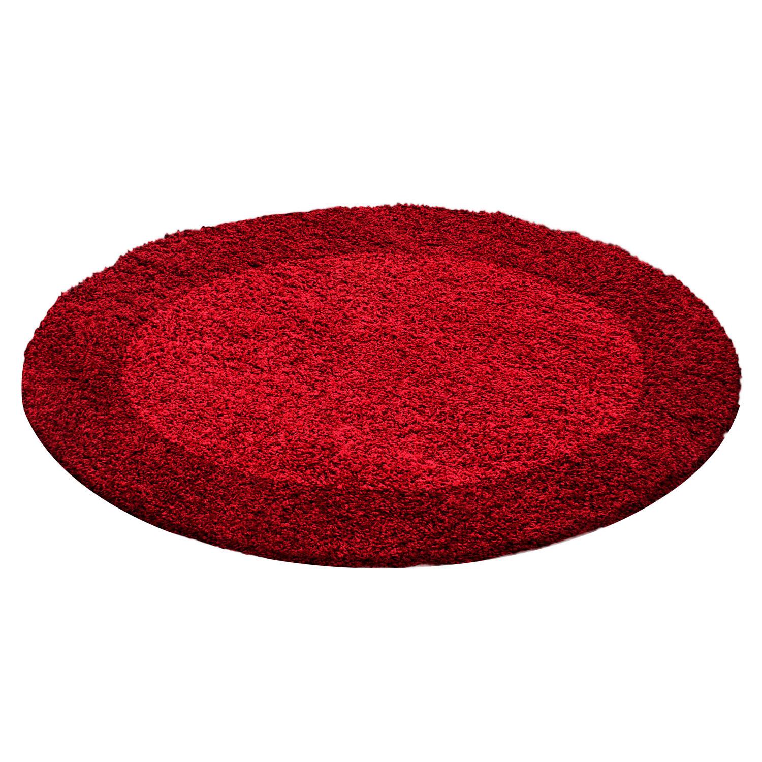 Hochflor Teppich Rot Life Rund Ø 160 cm