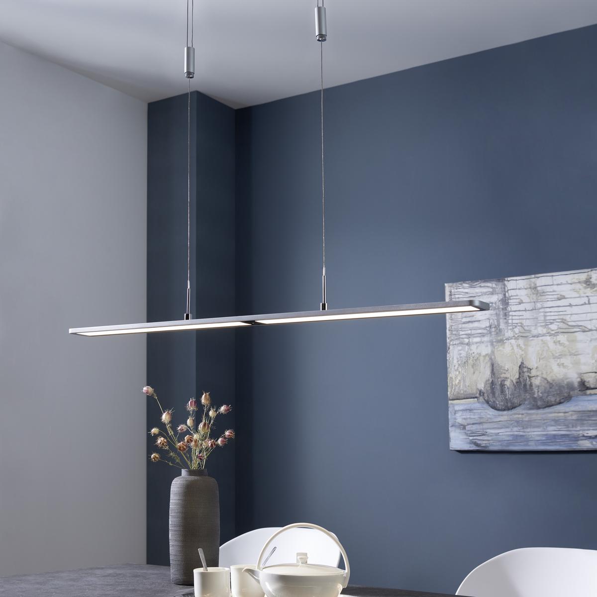 LED-Hängeleuchte Nika Alufarben B: 7 cm - Alufarben, Trend, Metall (100/7/160cm) - Paul Neuhaus