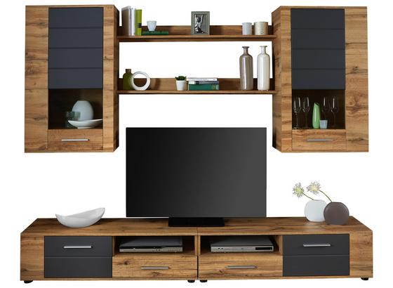 Obývací Stěna Fargo - šedá/barvy dubu, Moderní (240/192/38cm) Obývací Stěna Fargo - šedá/barvy dubu, Moderní (240/192/38cm)