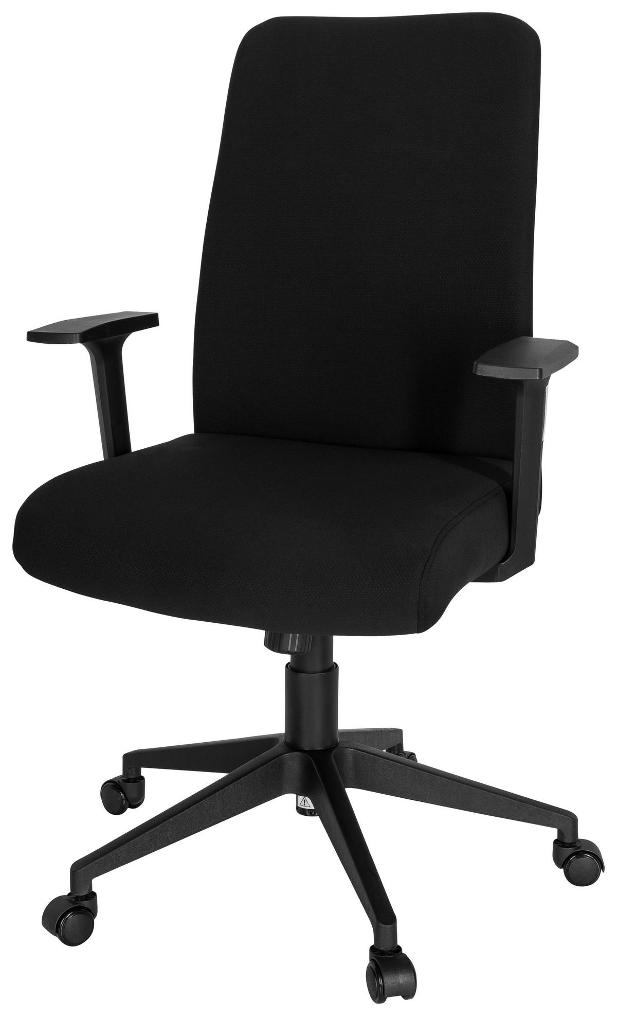 Drehstuhl Cosio I Schwarz - Schwarz, MODERN, Kunststoff/Textil (65/120/62cm) - MID.YOU