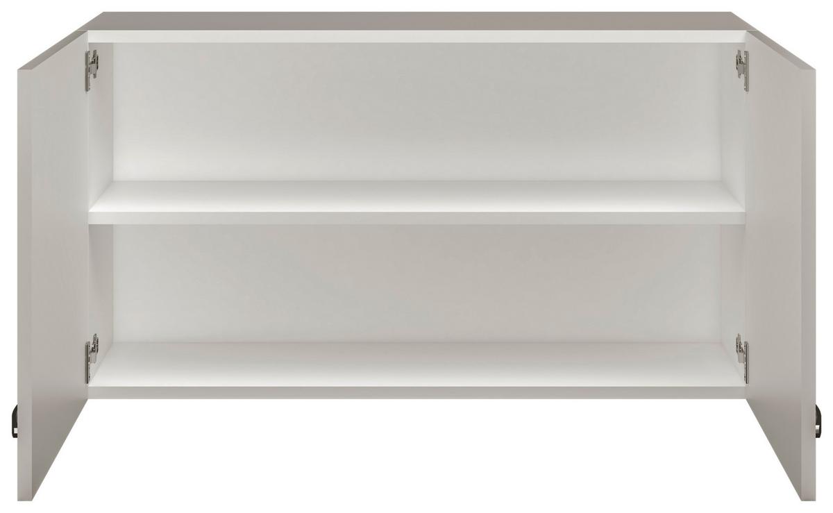 Felsőszekrény Alba - magasfényű fehér/fehér, Modern, faalapú anyag (100/54,8/32cm)