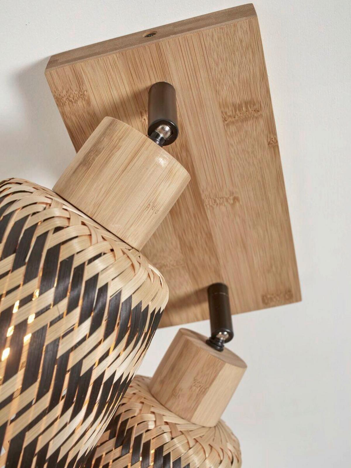 Deckenleuchte Java Naturfarben/Schwarz B: 15 cm - Schwarz/Naturfarben, Trend (28/15/24cm) - Good & Mojo