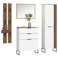 Garderobe Aladin Stehend & Hängend Montierbar - Eichefarben/Weiß, MODERN, Holzwerkstoff (164/199,9/35cm)