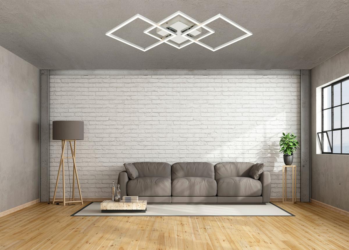 Stropní LED svítidlo OLPÜ, Š: 95cm - barvy hliníku, Moderní, kov/plast (72,4/35,4/5,2cm) - Modern Living