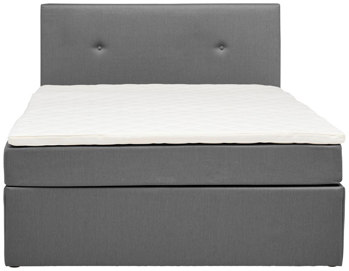 Boxbett Mit Topper 120x200 Antonio - Schwarz/Grau, KONVENTIONELL, Holz/Holzwerkstoff (120/200cm) - P & B