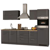 Küchenblock Mailand Graphitfarben B: 290cm - Graphitfarben/Sonoma Eiche, MODERN, Holzwerkstoff (290cm) - Held