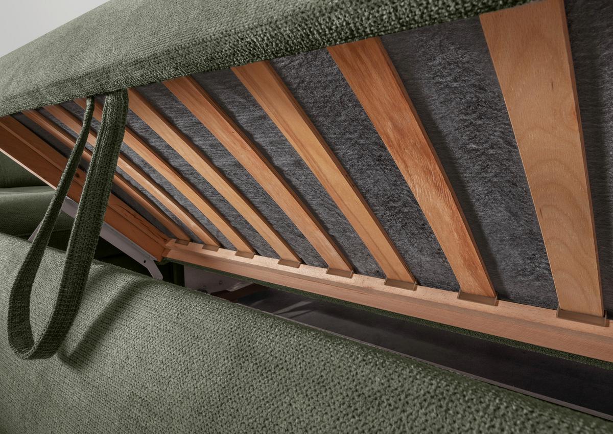 Ecksofa Rigatti, Grün S: 314x184 cm - Chromfarben/Grün, MODERN, Textil (314/184cm) - Livetastic