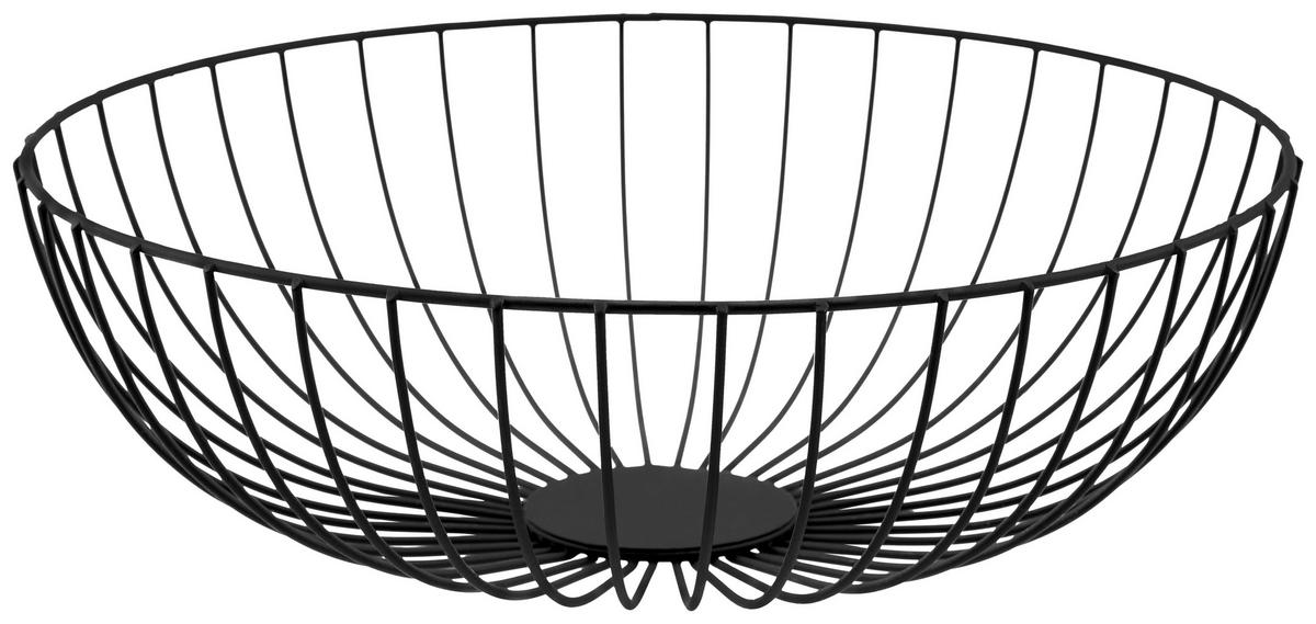 Dekokorb Ø 30 cm Metall Zum Stellen - Schwarz, MODERN, Metall (30/30/9cm) - Luca Bessoni