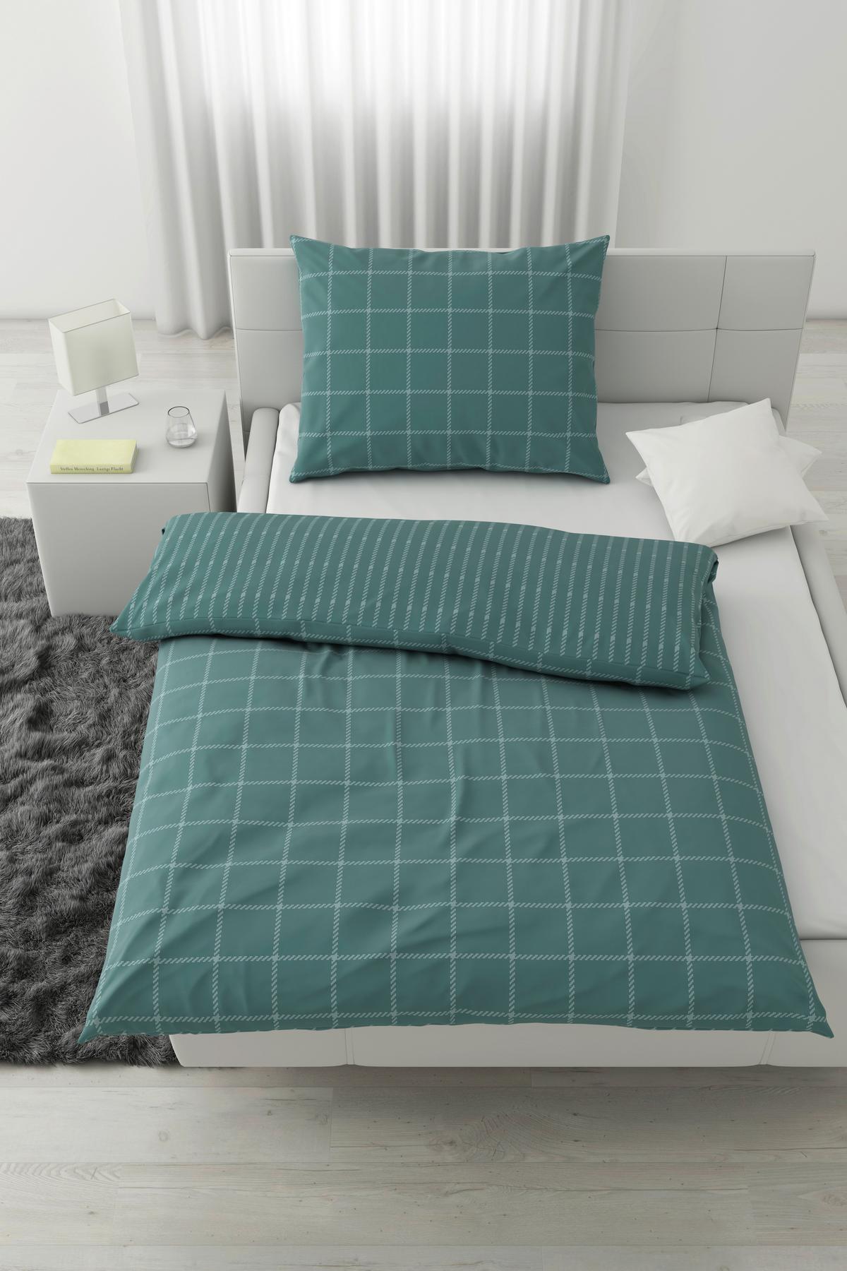 POSTEĽNÁ BIELIZEŇ KARO ALLOVER - modrá, Konventionell, textil (140/200cm) - Mömax