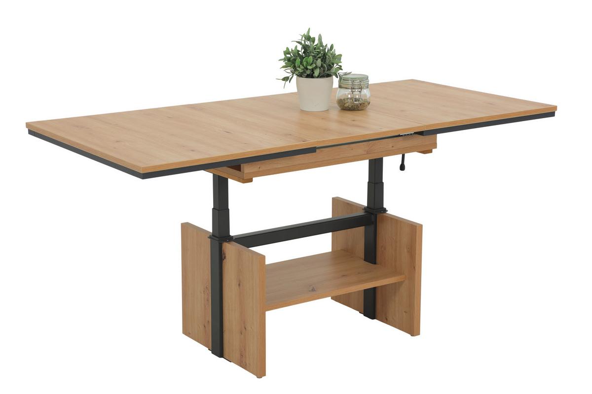 Couchtischset Ingo Eiche A. Dekor L: 110-150 cm - Eiche Artisan, Design, Holzwerkstoff (110-150/70/53-72cm) - Livetastic