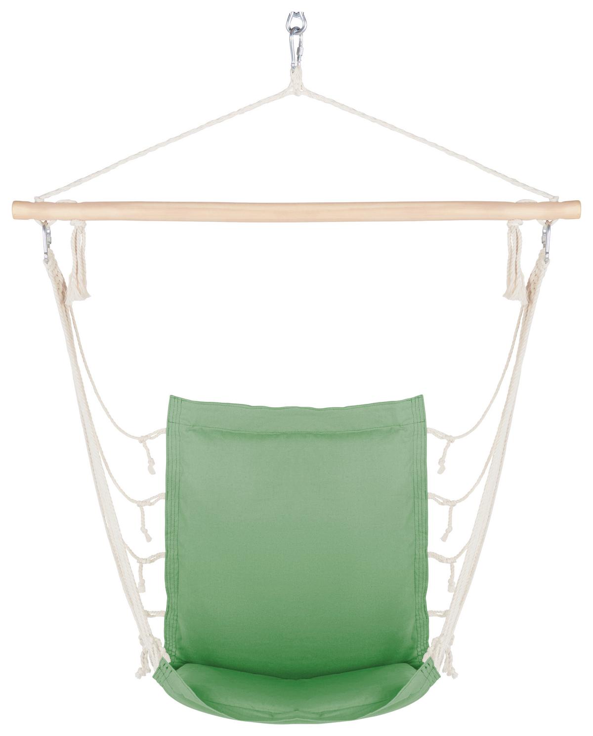 ZÁVĚSNÉ KŘESLO RELAX - zelená/přírodní barvy, dřevo/textil (100/47cm) - Modern Living