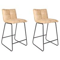 Barhocker-set Jeremy - Beige/Schwarz, KONVENTIONELL, Textil/Metall (44/87/50cm) - MID.YOU