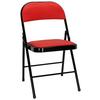 Klappstuhl Tudela Pu Rot/schwarz Lederlook - Rot/Schwarz, Basics, Textil/Metall (44/80/49cm) - MID.YOU