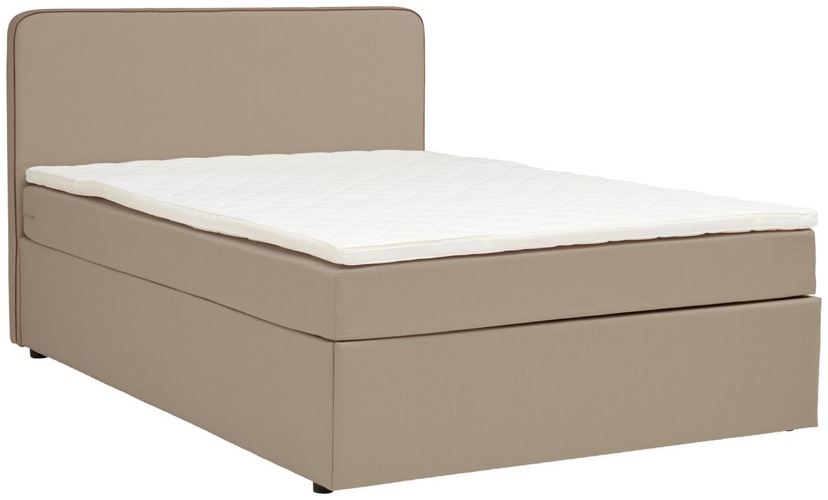 Boxbett Mit Topper 120x200 Cm Anton, Beige - Beige, KONVENTIONELL, Holz/Textil (120/200cm) - P & B