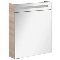 Spiegelschrank B.clever Mit Led 1-Türig Bxhxt: 60x71x16 Cm - Eschefarben, MODERN, Glas/Holzwerkstoff (60/71/16cm) - MID.YOU