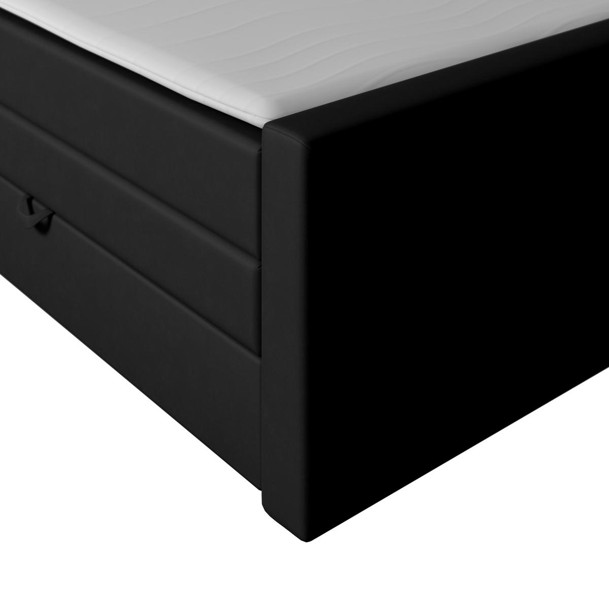 Boxspringbett mit Bettkasten Porto 180x200 cm Schwarz - Schwarz, MODERN, Holzwerkstoff/Kunststoff (180/200cm) - MID.YOU