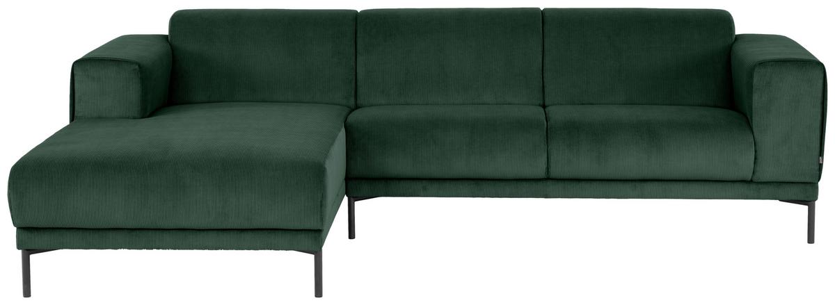 Ecksofa Erno Grün S: 262 cm - Schwarz/Grün, Design, Textil (262/183cm) - MID.YOU