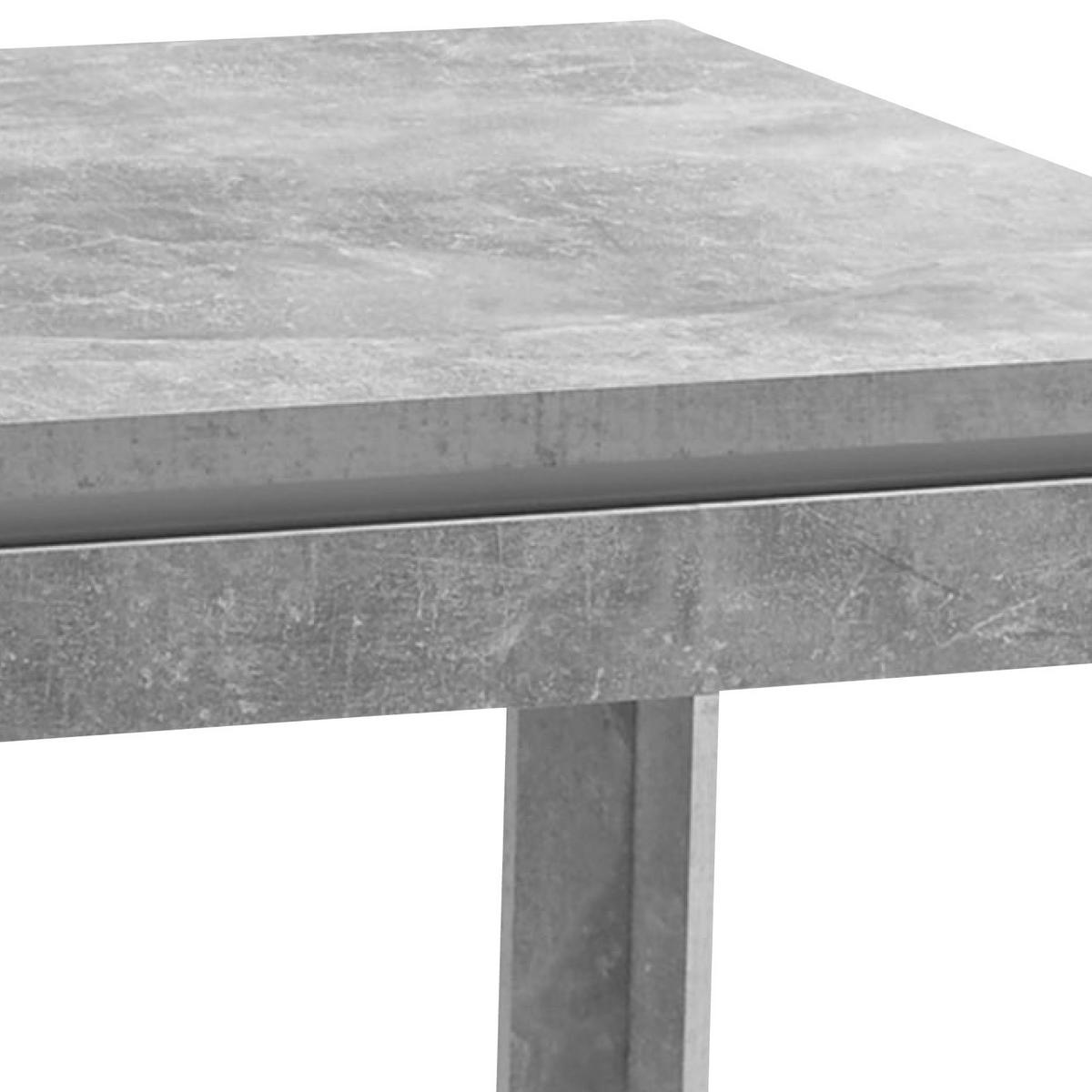 Esstisch ausziehbar Stone 140x80 cm Betonoptik - Weiß/Grau, MODERN, Holzwerkstoff (140/80/76cm) - MID.YOU