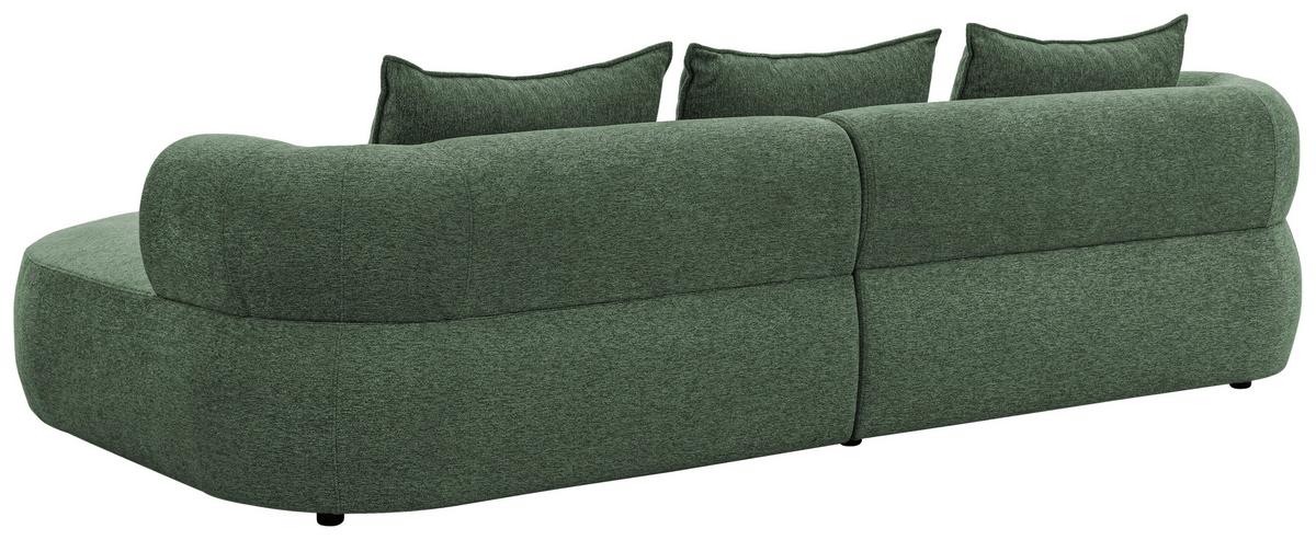 Ecksofa Ferro Grün S: 256x156 cm - Schwarz/Grün, Design, Textil (256/156cm) - Livetastic